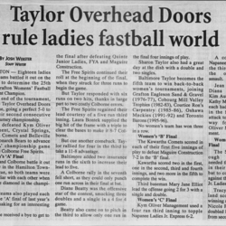 Softball -Grafton Tournament -1998 -Ladies-Summary