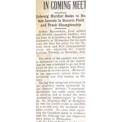 AR003-1931-07-16 Track and Field -Arthur Ravensdale -Cobourg Hurdler