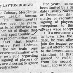 1971-02-05 Dodge -Spotlight -Mercantile League Breaks Rule1