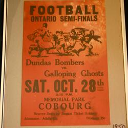 1950 poster -Galloping Ghosts vs Dundas Bombers