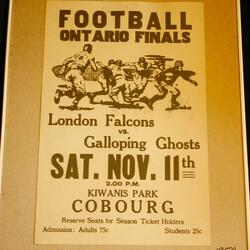 1950 Galloping Ghosts game poster vs London