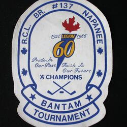 1986 CCHL crest Napanee Legion Bantam Tournament