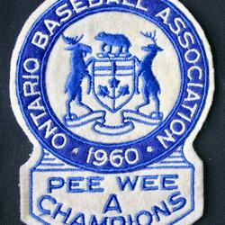 1960 Cobourg Minor Baseball PeeWee crest