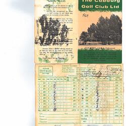 1964 Cobourg Golf Club score card