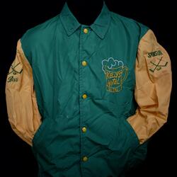 1976 Cobourg Mercantile Hockey jacket Bus Kelly