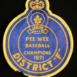 1971 Cobourg Legion Baseball PeeWee crest