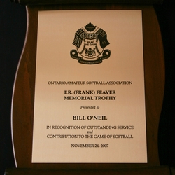 2007 Bill O'Neil awarded Frank Feaver trophy