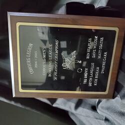 2015 Cobourg Legion bowling plaque