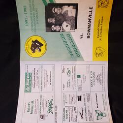 1991 Cobourg Cougar program vs Bowmanville