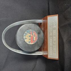 1973 Gord Brooks 1st NHL goal Trophy