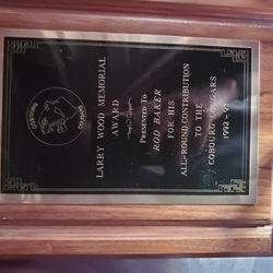 1993 Cobourg Cougars award to Rod Baker