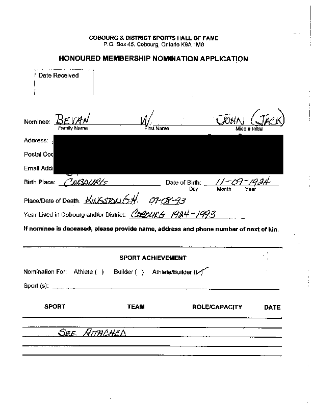 Inductee Application