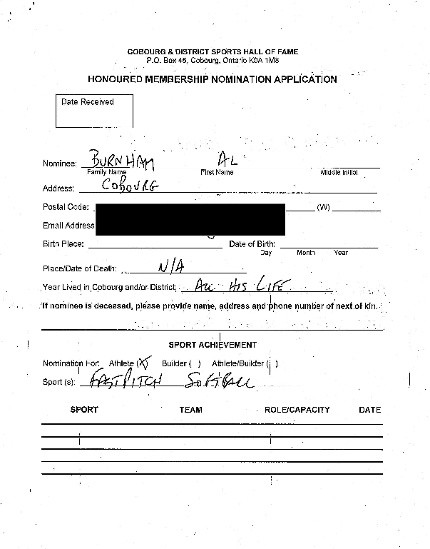 Inductee Application