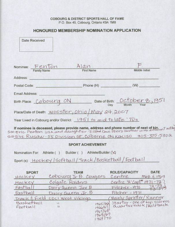 Inductee Application