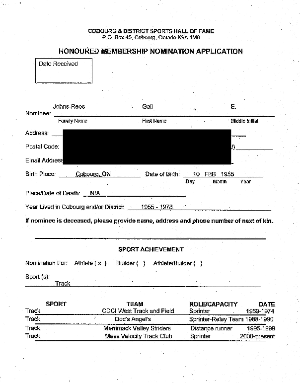 Inductee Application