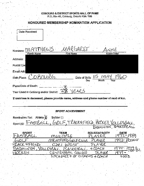 Inductee Application