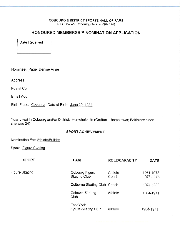 Inductee Application