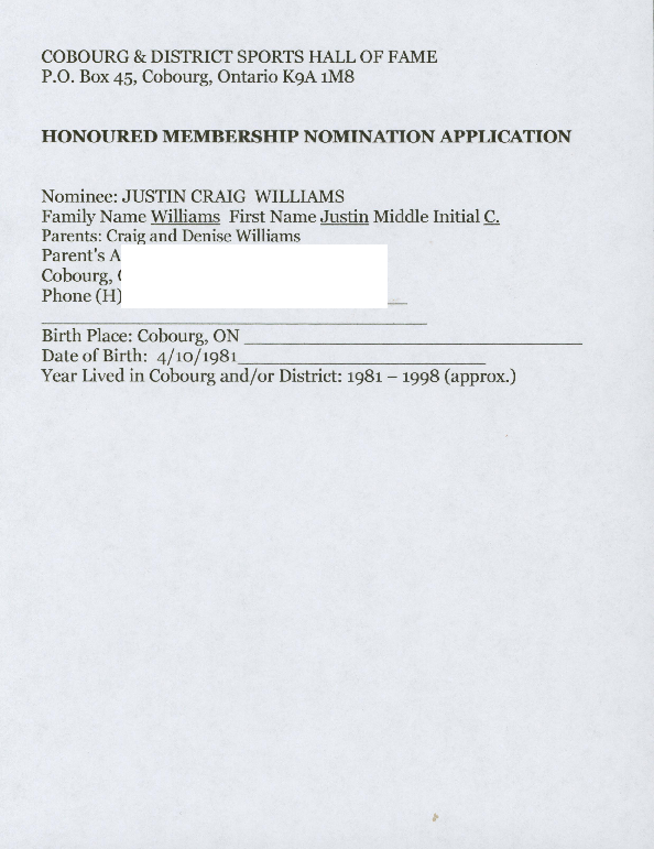 Inductee Application